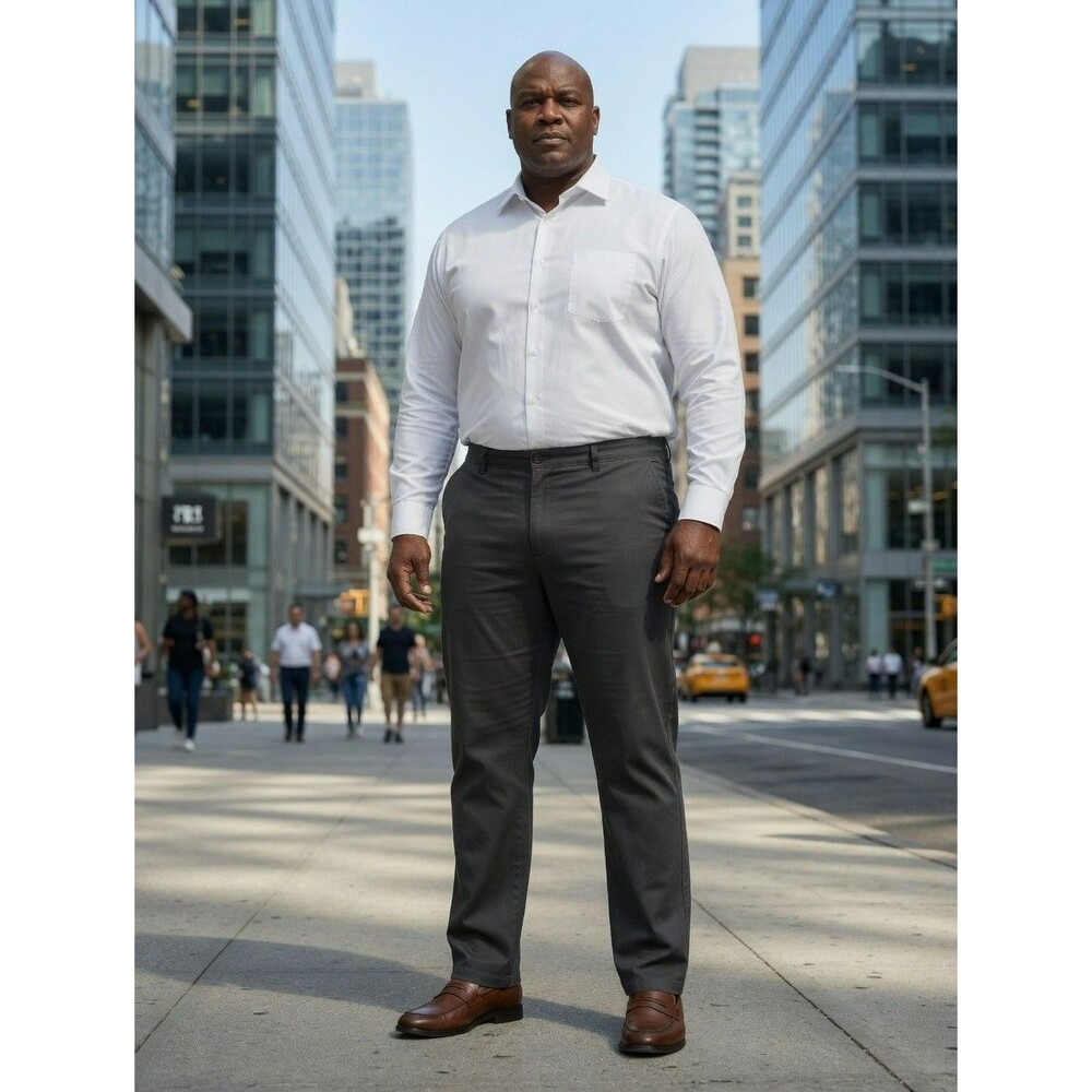 Dockers Big & Tall Men's 56x32 Dark Gray Comfort Knit Straight Fit Chino Pants